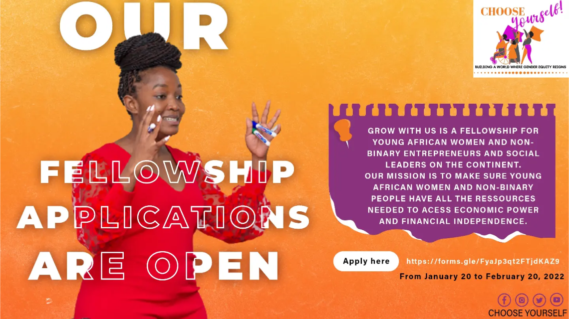 GROW WITH US 2022 FELLOWSHIP PROGRAM FOR WOMEN AND NON-BINARY ENTREPRENEURS IN AFRICA